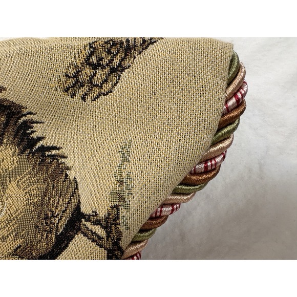 Rooster Tan Scalloped Valance With Cording Trim Set of 2 49" Wide Spring Global - Picture 12 of 16